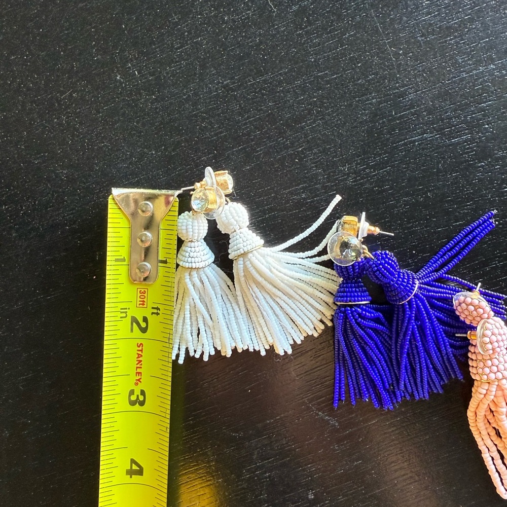 Colorful Beaded Tassel Earrings Set - Picture 3 of 3